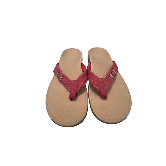 Vionic Womens Size 9 Red Sandals With Buckle Strap & Non-Slip Sole - Picture 2 of 7